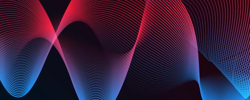 3D red blue lines techno abstract background overlap layer on dark space with waves effect decoration. Modern graphic design element stripes style concept for web, art, flyer, card, or brochure cover vector