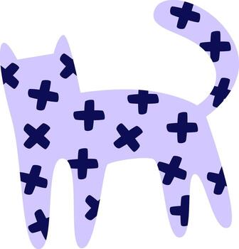 Cat With Cross Pattern vector