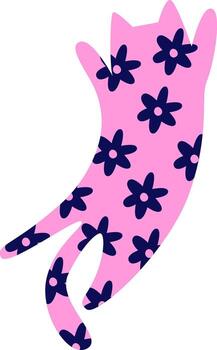 Cat With Flowers Pattern vector