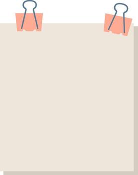 Notepad Sheet With Clips vector