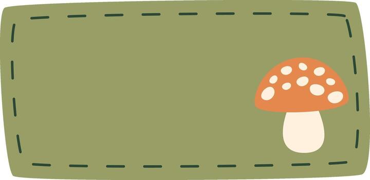 Rectangle Autumn Mushroom Frame vector