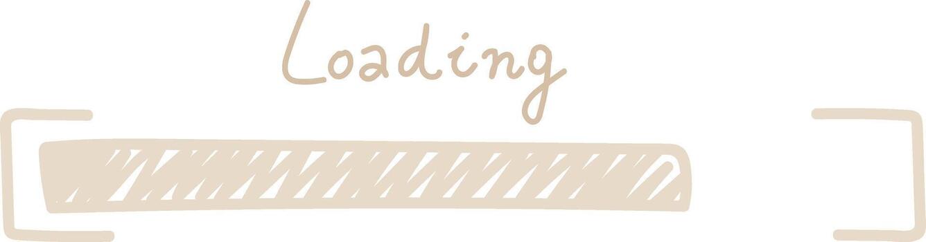 Flat Illustration Hand Drawn Icon Handdrawn Loading Bar Progress Indicator vector