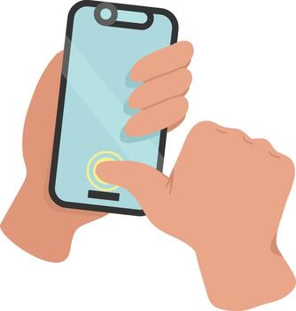 Biometric Authentication On Smatphone vector