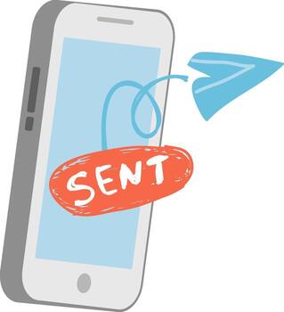 Smatphone Sending Message vector