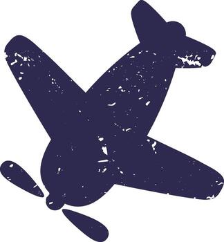 Propeller Plane With Grunge Pattern vector