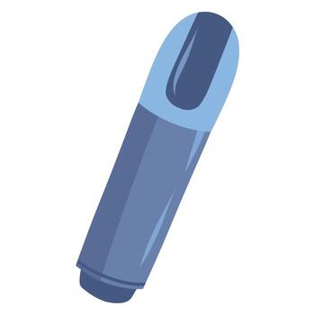 soltero resaltador marcador, punta de fieltro marcador ilustración, marcador bolígrafo con gorra vector