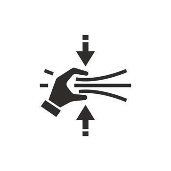 material flexible estructura icono, elástico, plano símbolo en blanco antecedentes - ilustración vector