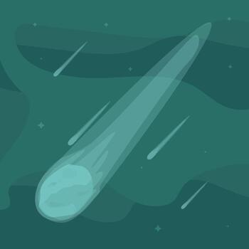 Comet Meteor Icon with Cosmic Background vector