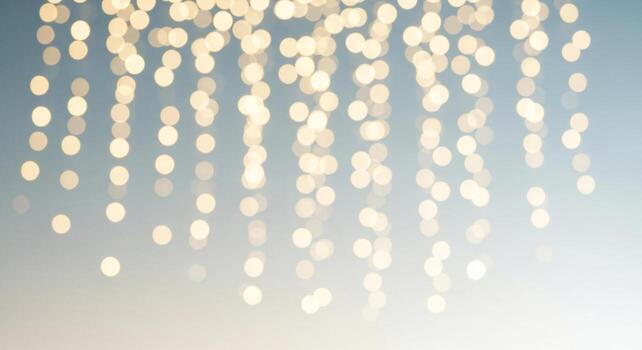 Soft focus bokeh lights cascading against a gradient sky backdrop abstract photo