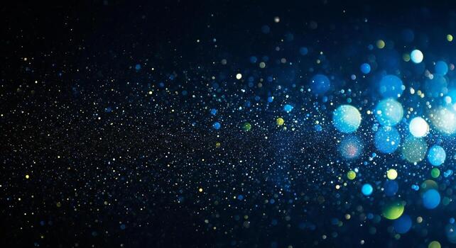 Abstract bokeh lights and sparkling particles create a luminous celestial background photo