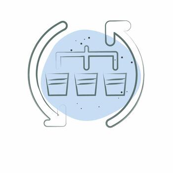 Icon Waste Sorting. related to Recycling symbol. Color Spot Style. design editable vector