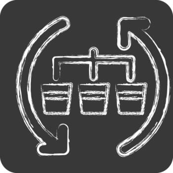 Icon Waste Sorting. related to Recycling symbol. chalk Style. design editable vector