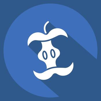 Icon Apple Core. related to Recycling symbol. long shadow style. design editable vector