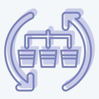 icono residuos clasificación. relacionado a reciclaje símbolo. dos tono estilo. diseño editable vector