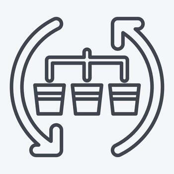Icon Waste Sorting. related to Recycling symbol. line style. design editable vector