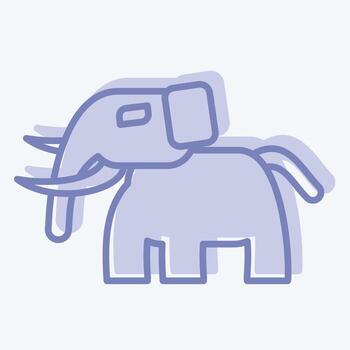 Icon Mammoth. related to Prehistoric symbol. two tone style. design editable vector