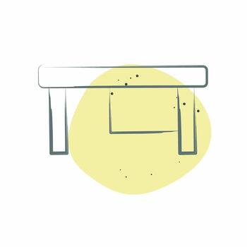 Icon Computer Table. related to Business symbol. Color Spot Style. design editable vector