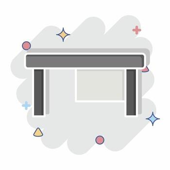 Icon Computer Table. related to Business symbol. comic style. design editable vector