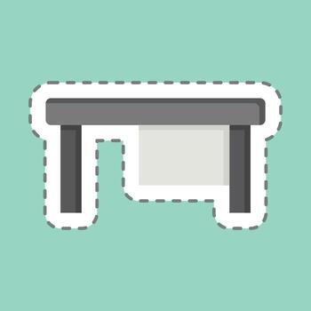 pegatina línea cortar computadora mesa. relacionado a negocio símbolo. diseño editable vector