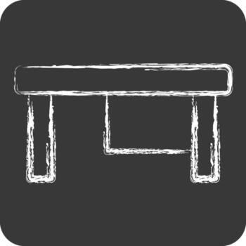 Icon Computer Table. related to Business symbol. chalk Style. design editable vector