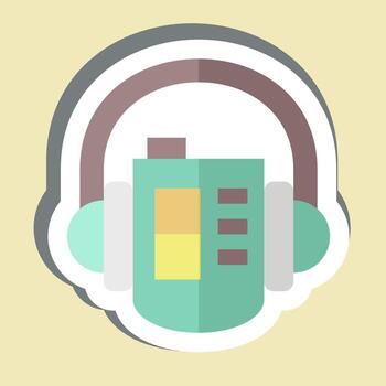 Sticker Walkman. related to Instruments symbol. design editable vector
