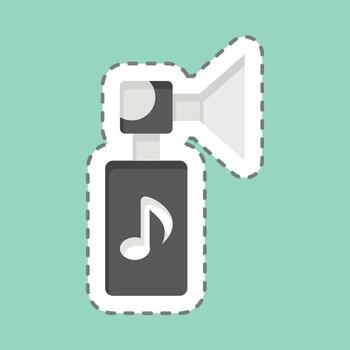 Sticker line cut Trombone. related to Instruments symbol. design editable vector