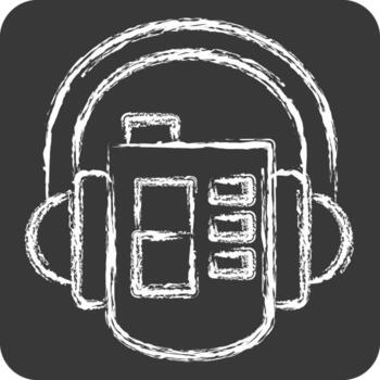 Icon Walkman. related to Instruments symbol. chalk Style. design editable vector