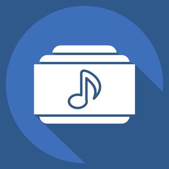 Icon Music Folder. related to Instruments symbol. long shadow style. design editable vector