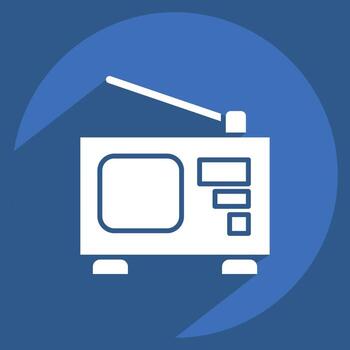 Icon Radio. related to Instruments symbol. long shadow style. design editable vector