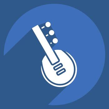 Icon Sitar. related to Instruments symbol. long shadow style. design editable vector