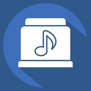 Icon Music Album. related to Instruments symbol. long shadow style. design editable vector