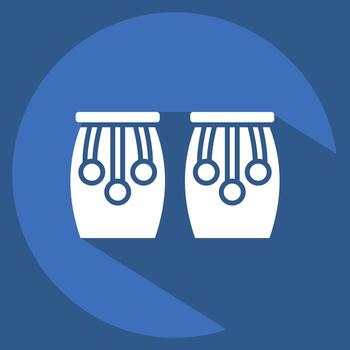 Icon Conga. related to Instruments symbol. long shadow style. design editable vector