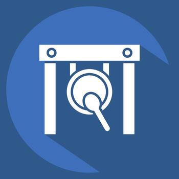 Icon Gong. related to Instruments symbol. long shadow style. design editable vector