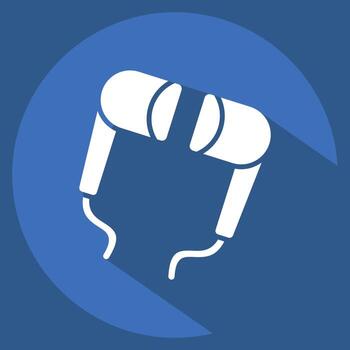 Icon Handfree. related to Instruments symbol. long shadow style. design editable vector