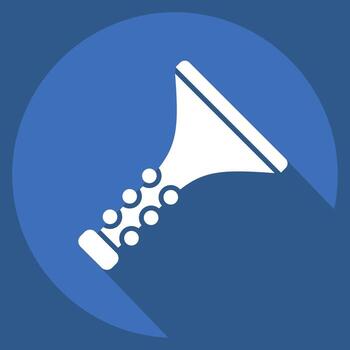 Icon Clarinet. related to Instruments symbol. long shadow style. design editable vector