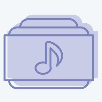 icono música carpeta. relacionado a instrumentos símbolo. dos tono estilo. diseño editable vector