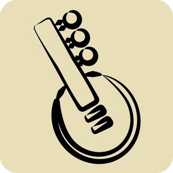 Icon Sitar. related to Instruments symbol. hand drawn style. design editable vector