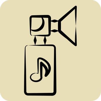 Icon Trombone. related to Instruments symbol. hand drawn style. design editable vector