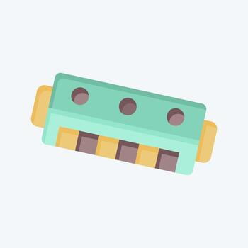 Icon Harmonica. related to Instruments symbol. flat style. design editable vector