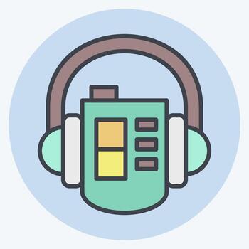 Icon Walkman. related to Instruments symbol. color mate style. design editable vector