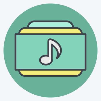 Icon Music Folder. related to Instruments symbol. color mate style. design editable vector