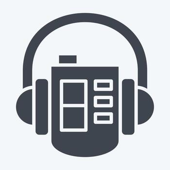Icon Walkman. related to Instruments symbol. glyph style. design editable vector