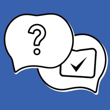 Question and answer speech bubbles with check mark for online communication and feedback vector