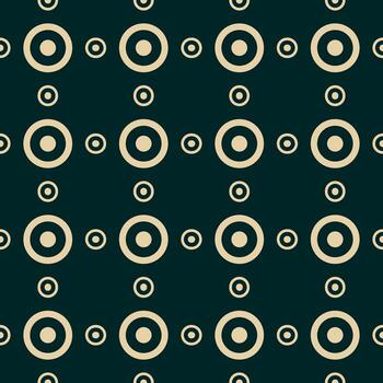 Seamless Geometric circles Pattern show with modern and structured visual rhythm. The beige-colored circles stand out against the dark green background vector