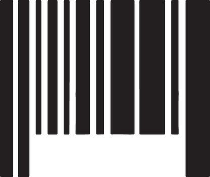 Mysterious Black and White Barcode Pattern Abstract Minimalist Design in Bold Stripes, Simple and Striking Graphic vector