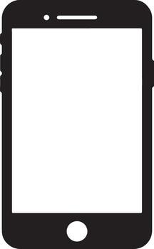 Sleek Black Smartphone Icon A Minimalist, Modern Mobile Device Illustration, Perfect for App Design and Website Mockups vector