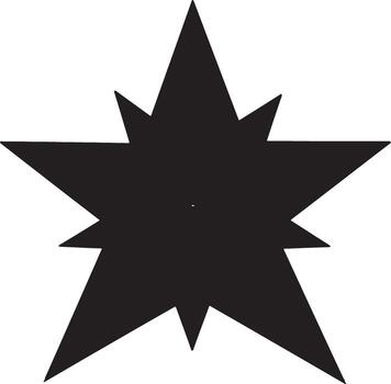 Dramatic Black Starburst Shape, Exploding Design Element, Graphic Symbol, Intense, Powerful, Isolated on White Background vector