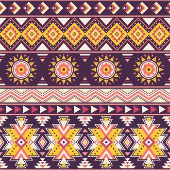 Tribal striped seamless pattern. Aztec geometric background. Can be used in textile design, web design, etc vector