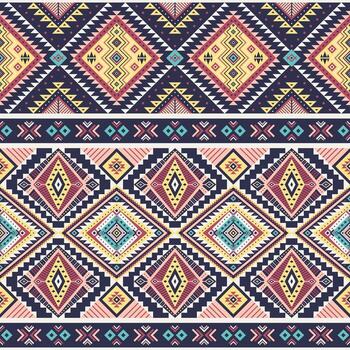Tribal striped seamless pattern. Aztec geometric background. Can be used in textile design, web design for making of clothes, accessories, decorative paper, etc. vector