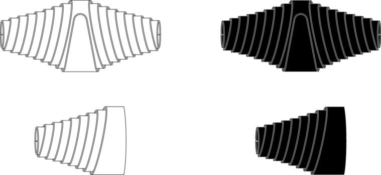 double and single side volute spring icon set vector